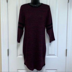 Bozzolo Midi Fitted Plum Knit Sweater Dress